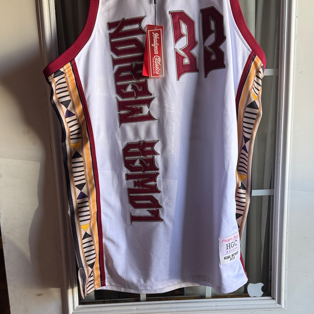 White and Burgundy Men's Jersey